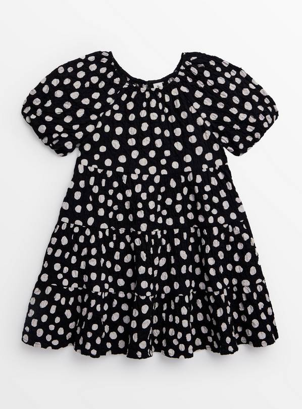 Black Polka Dot Print Woven Dress 6 years
